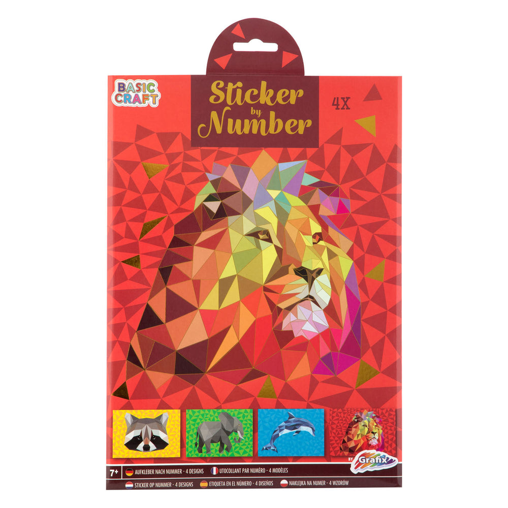 Grafix stickers op nummer - leeuw