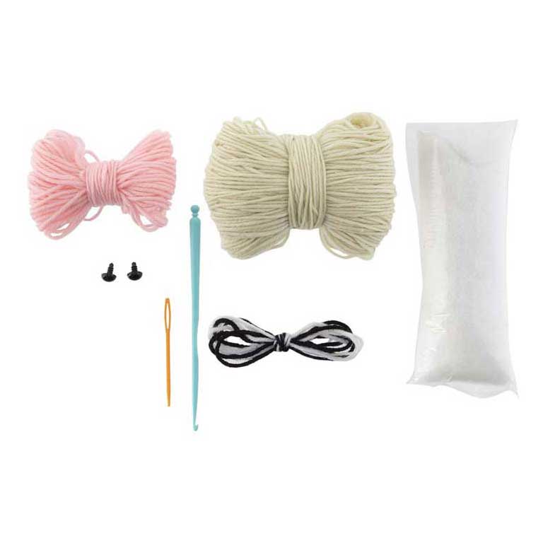 Creatieve knutselgroep haakset konijn 12x9x12 cm