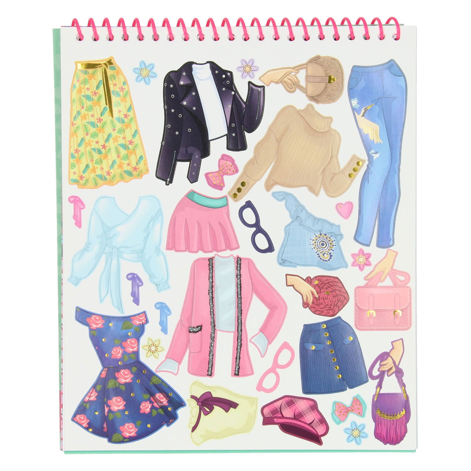 Besties fashion design kleur- en stickerboek met stencils