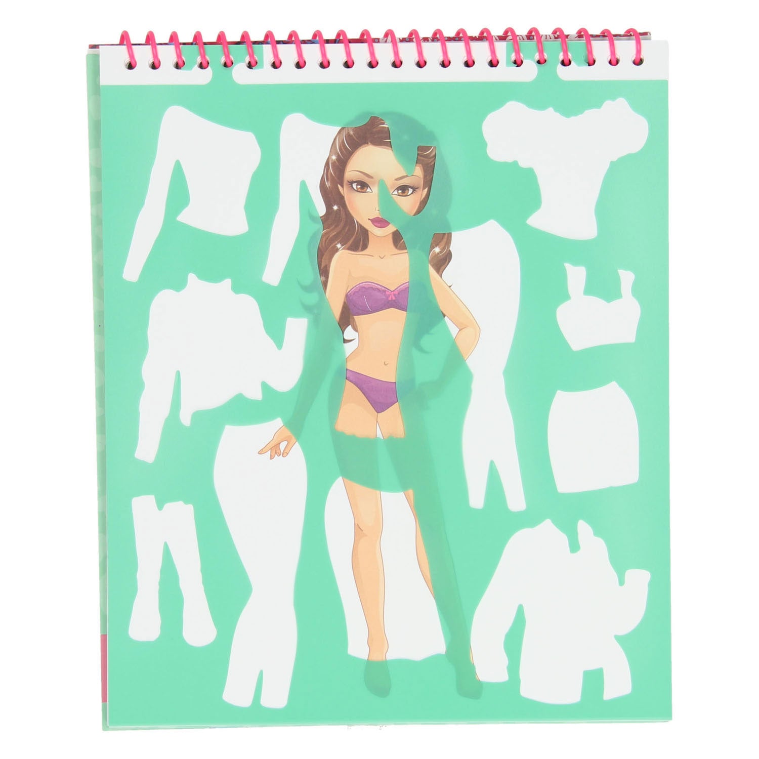 Besties fashion design kleur- en stickerboek met stencils