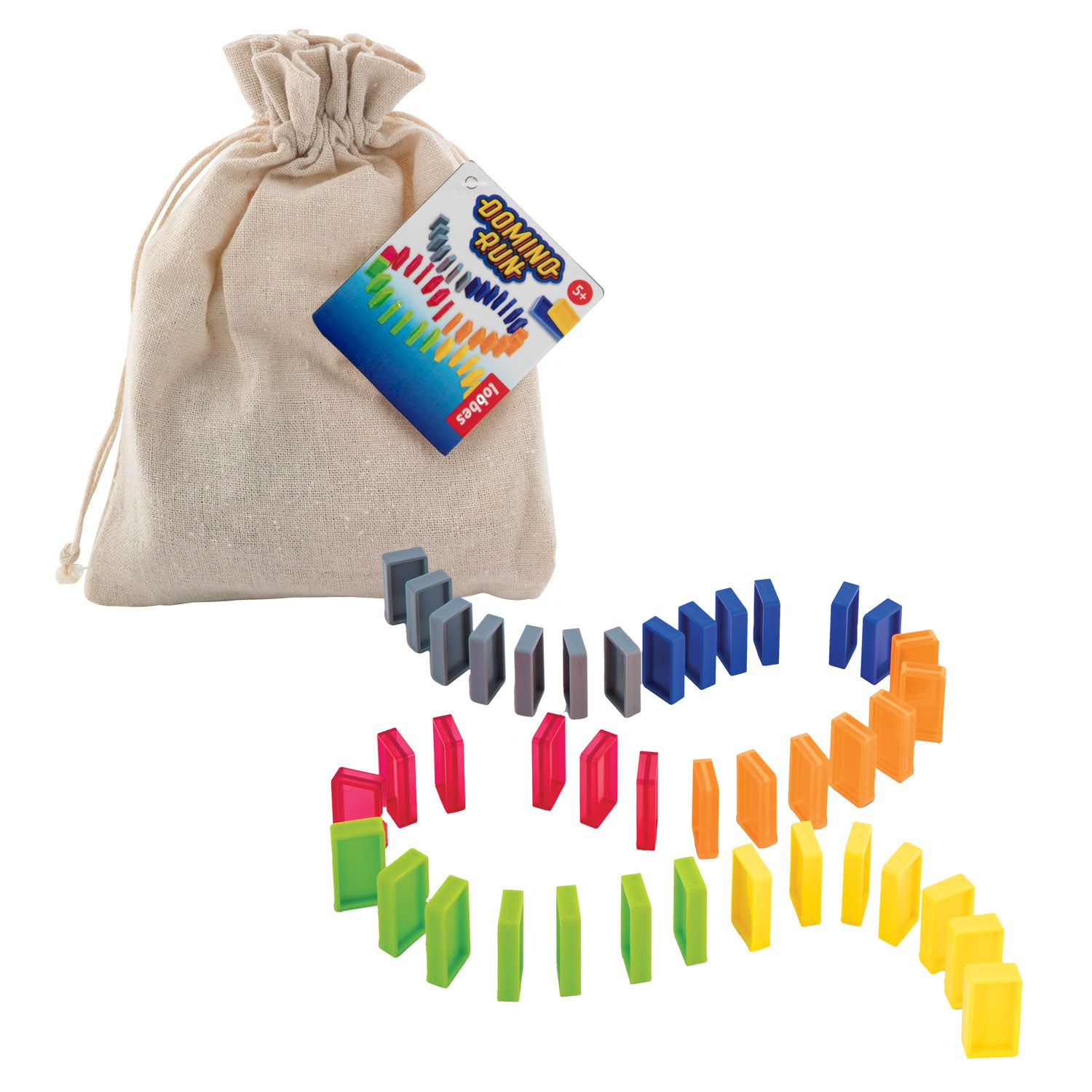 Grafix dominostenen in een katoenen tasje