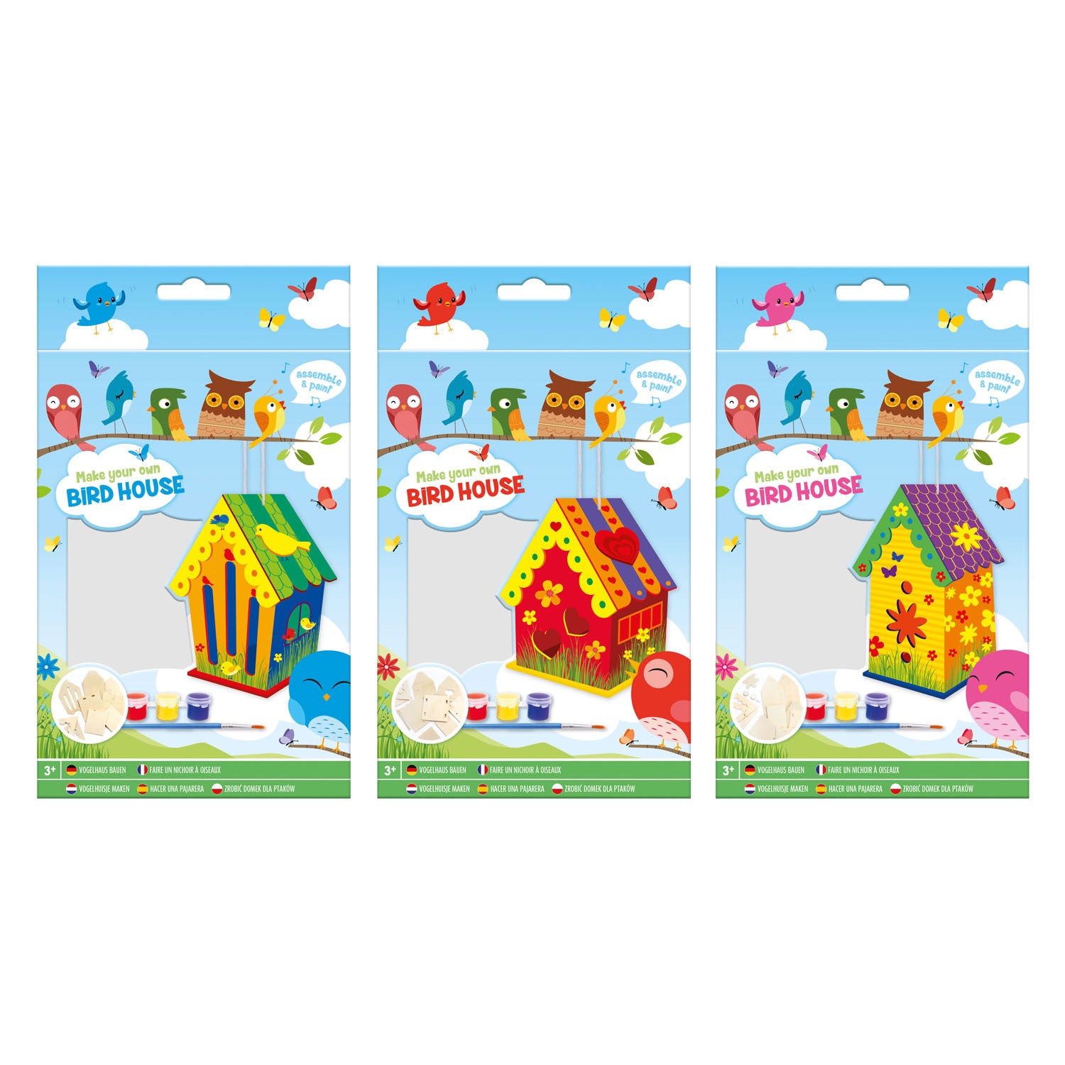 Creatieve ambachtsgroep maak je eigen vogelhuisje voor in de tuin