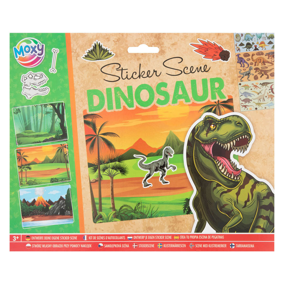 Creatieve hobbygroep ontwerp je eigen sticker scène - dinosaurus