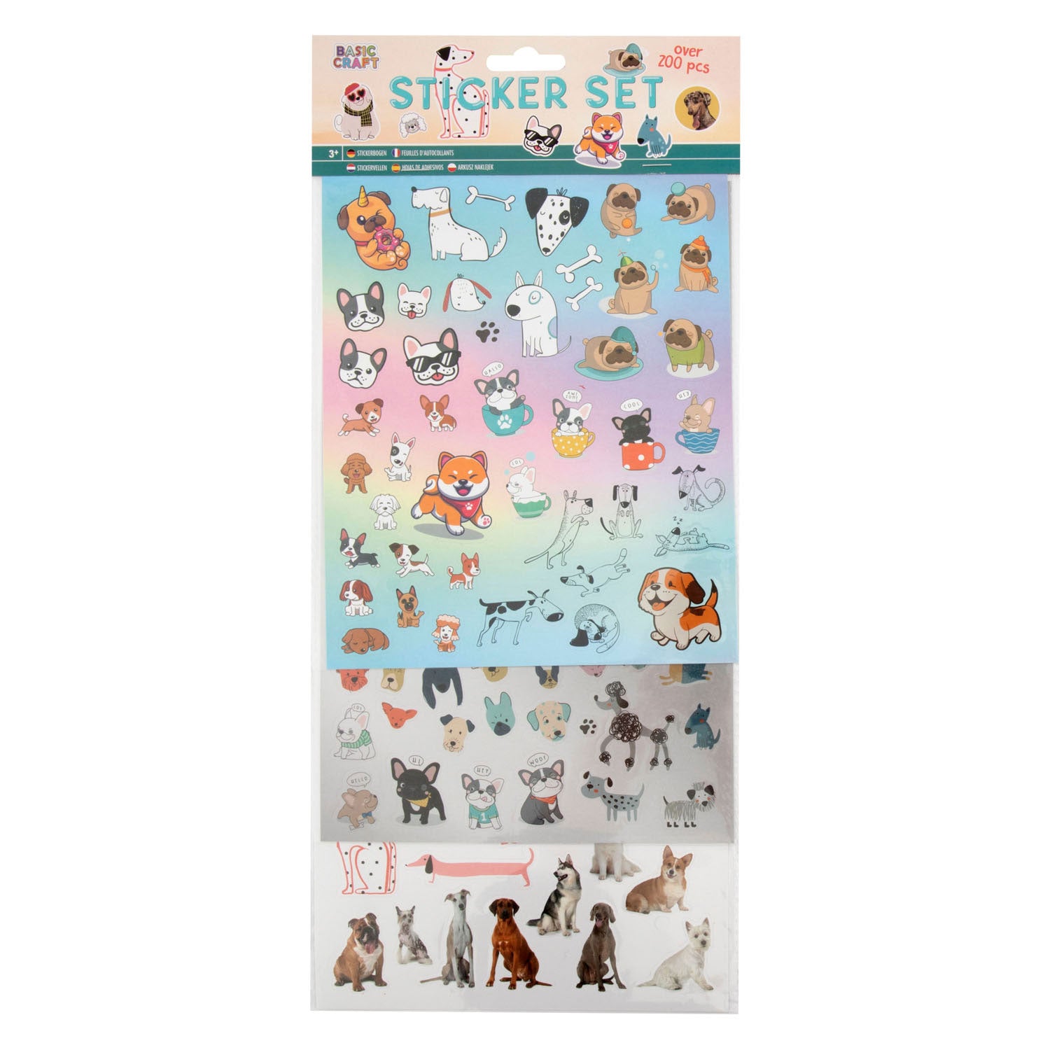 Creatieve knutselgroep stickerset honden, 100st.
