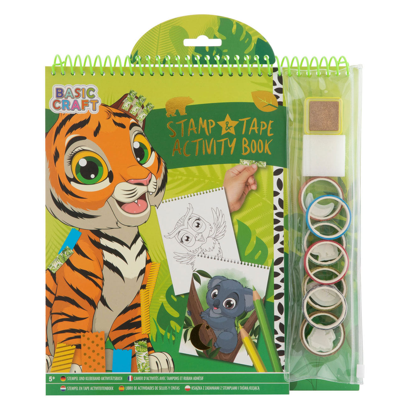 Creatieve ambachtsgroep stempel en tape activiteitenboek - tijger