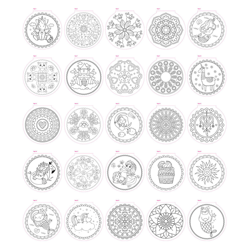 Grafix mandala kleurboek 25 bladzijde ø15cm