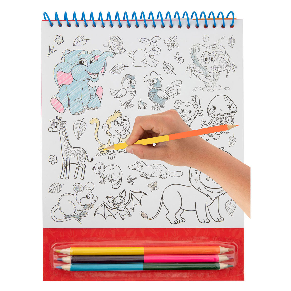 Creatieve hobbygroep kleur je eigen stickers met kleurpotloden dieren, 250st.