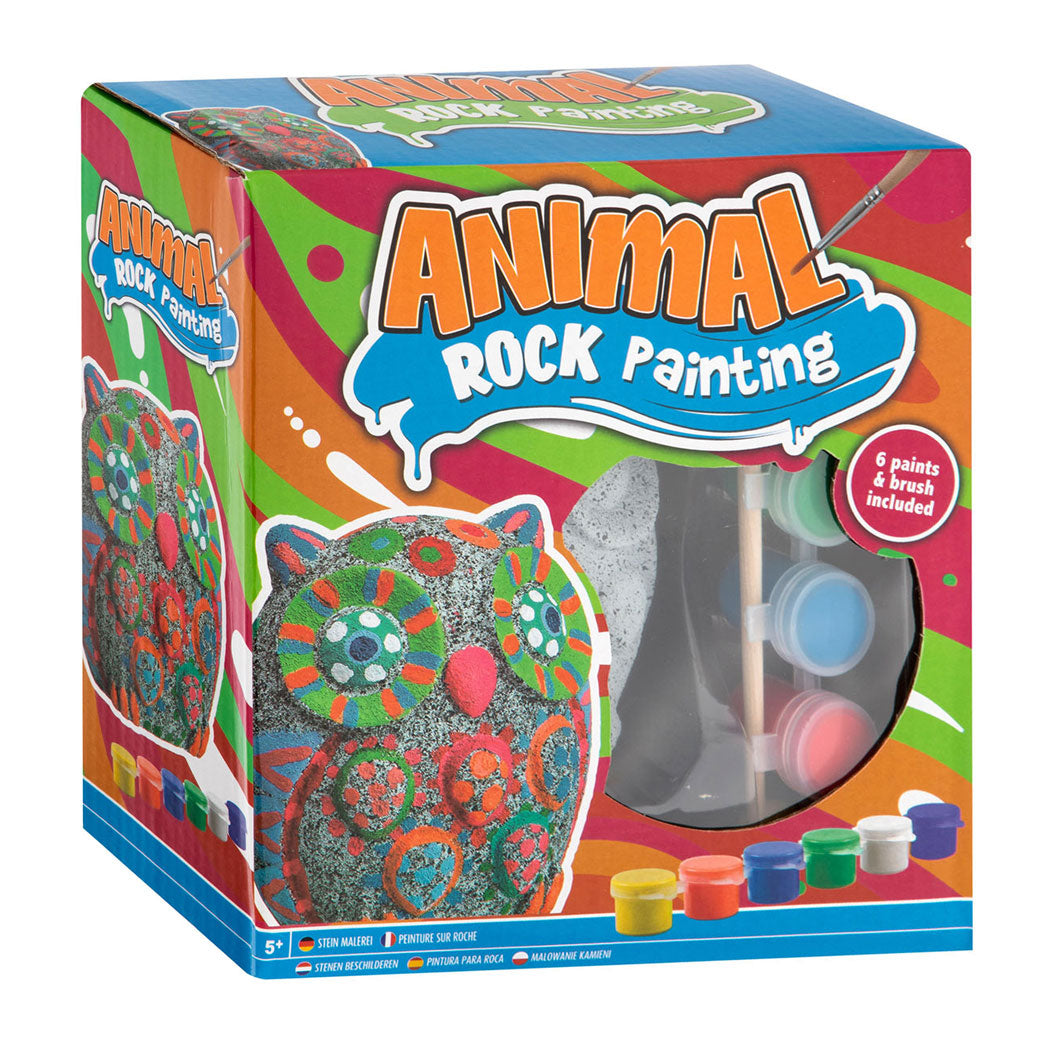 Creatieve ambachtsgroep stenen schilderen uil verfset, 8dlg.