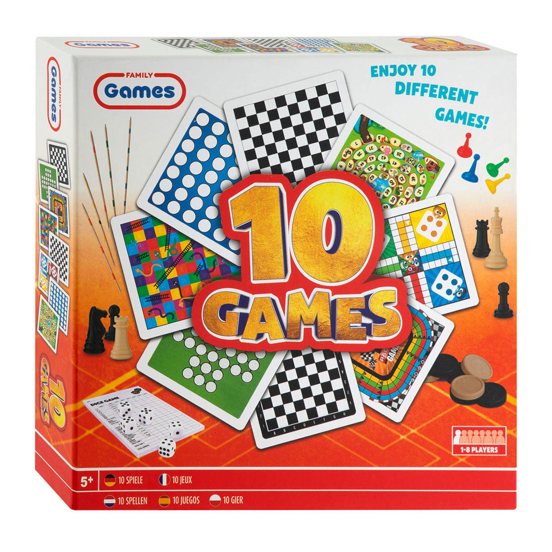 Creatieve knutselgroep klassieke bordspellen box 10in1