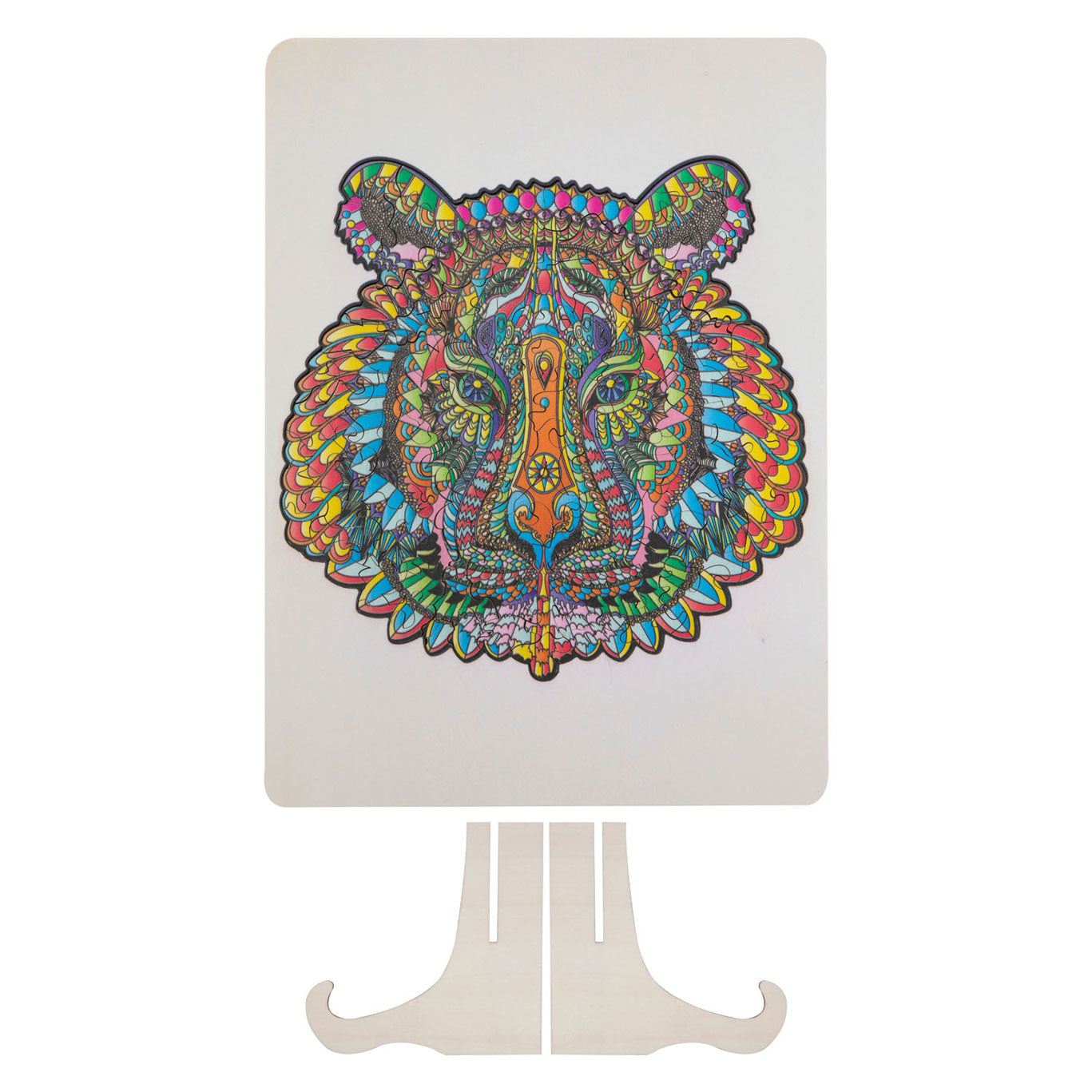 Merkloos sans marque puzzel hout figuur tijger 130 stukjes | 2 stuks