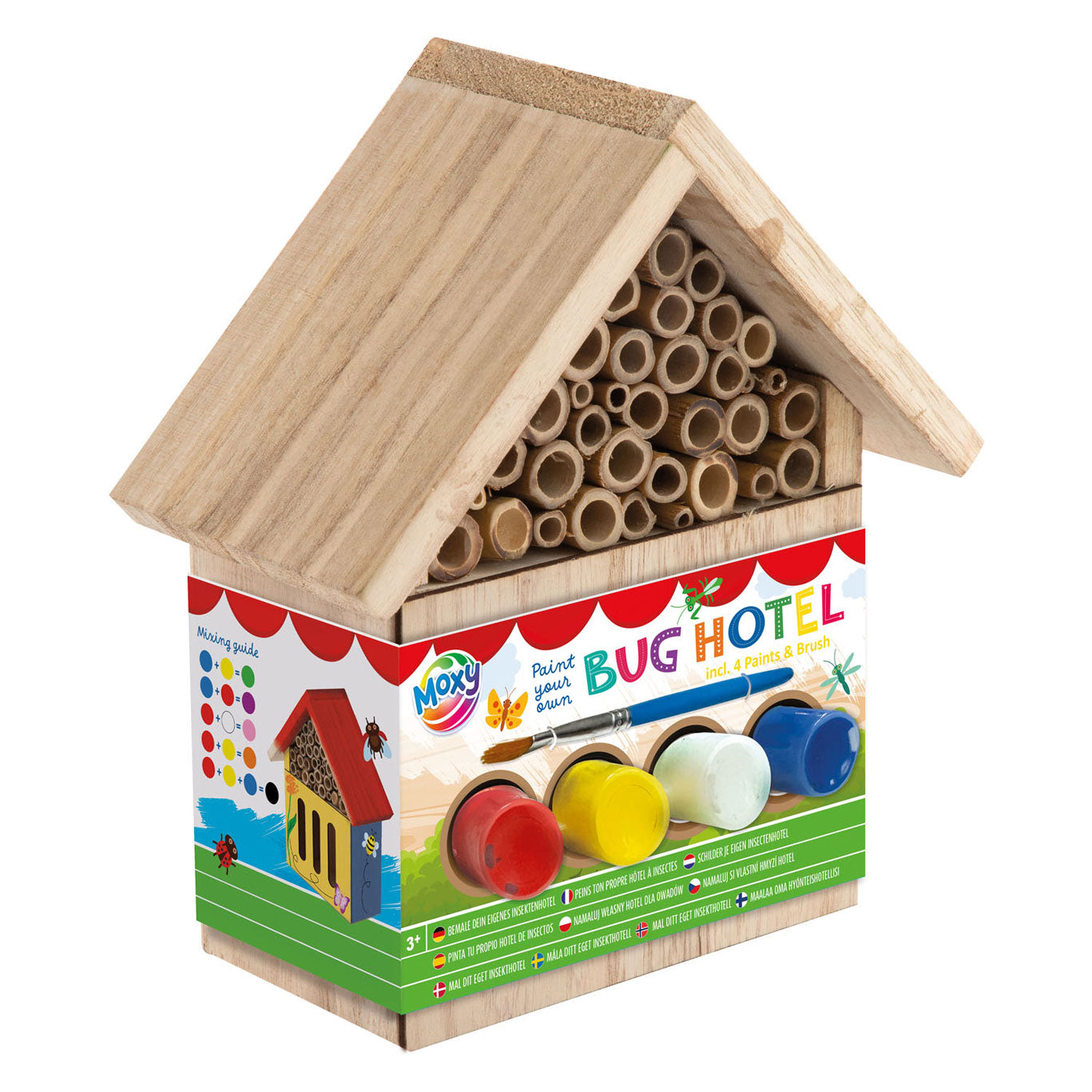 Creatieve ambachtsgroep schilder je eigen houten insectenhotel verfset