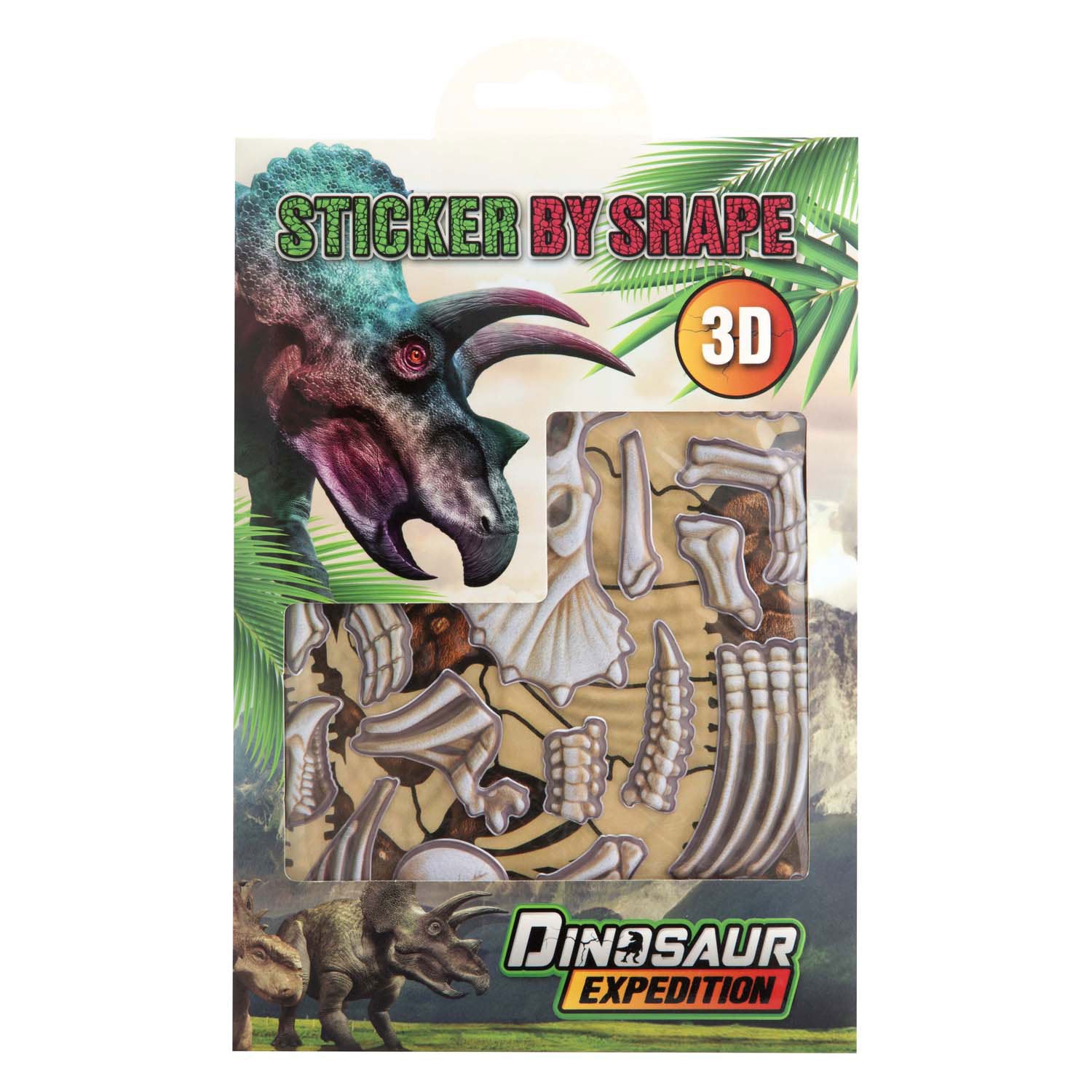 Creatieve ambachtsgroep dino stickers op vorm