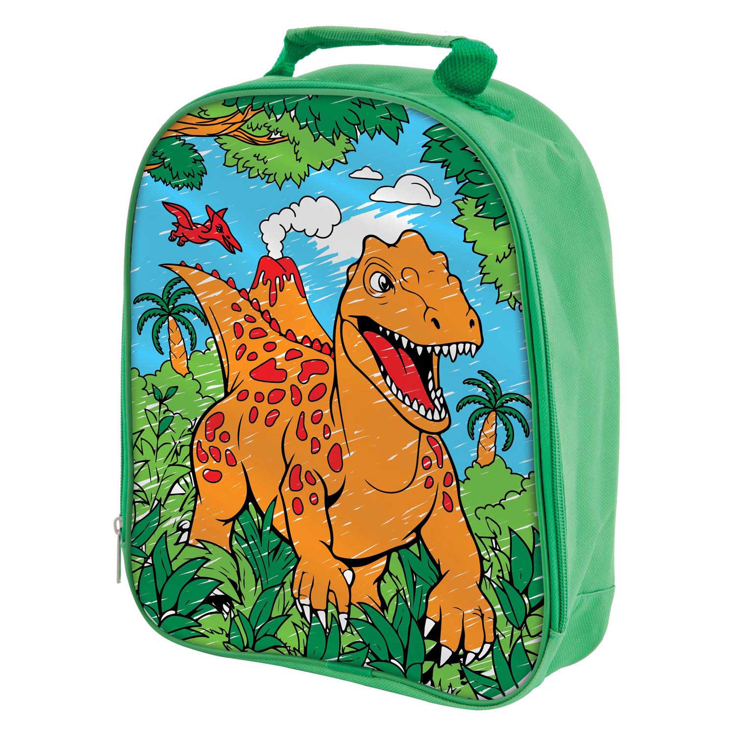 Creatieve knutselgroep dino kleur je eigen tas