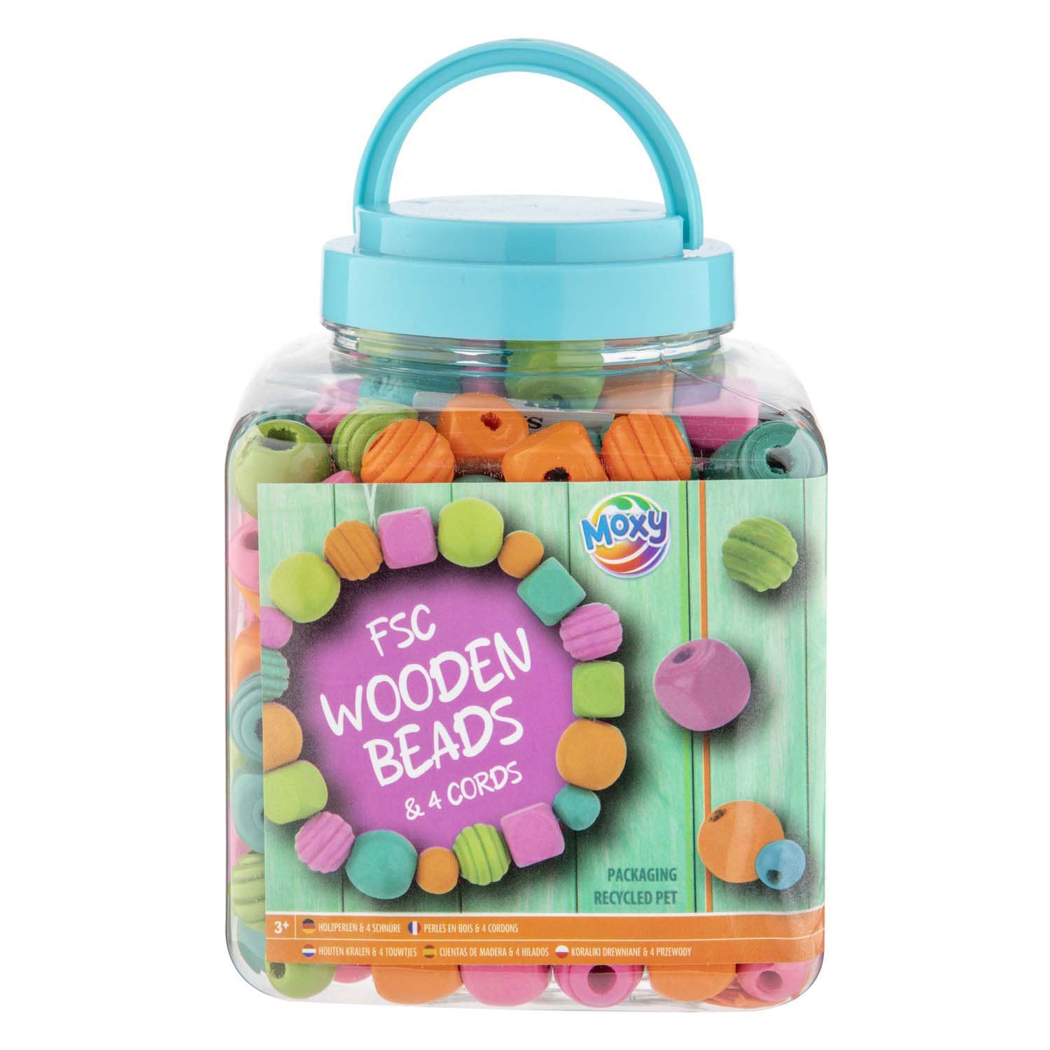Creatieve hobbygroep houten kralen blauw, 375gram