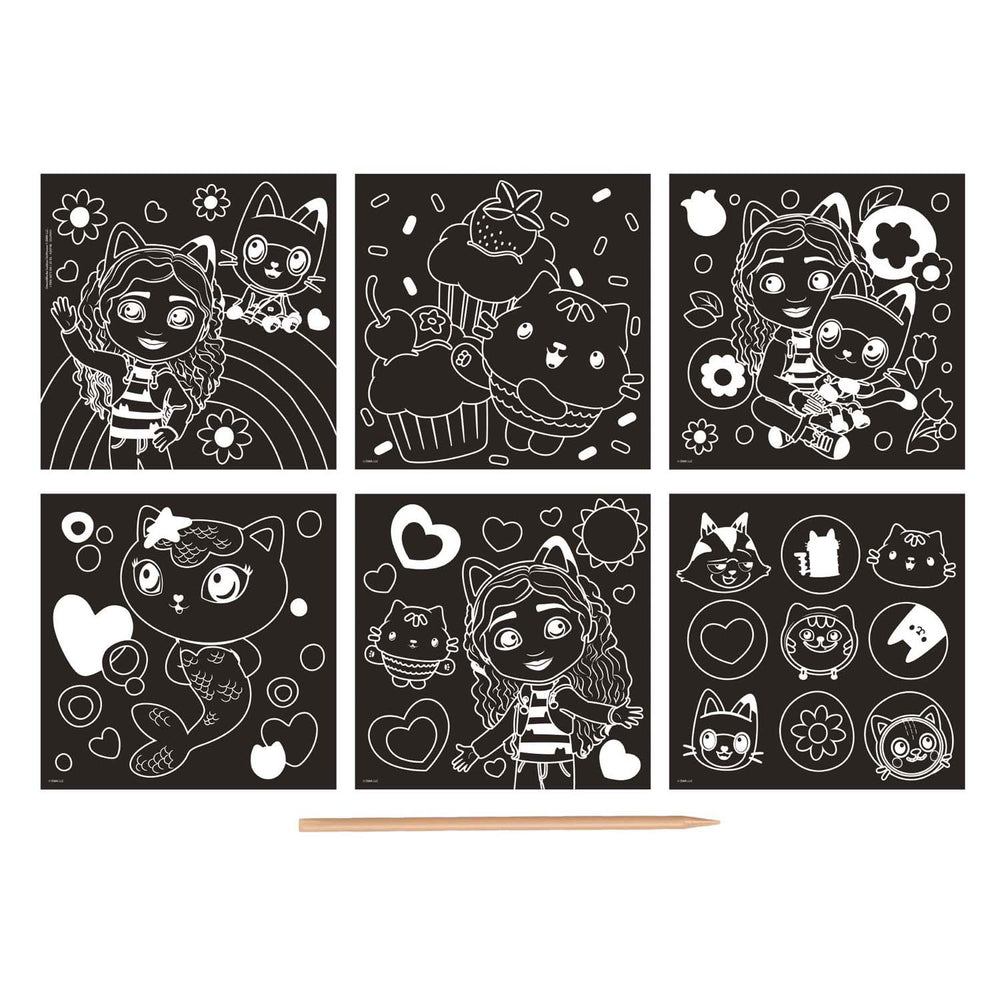 Moxy scratch kaarten gabby's poppenhuis set, 7dlg.