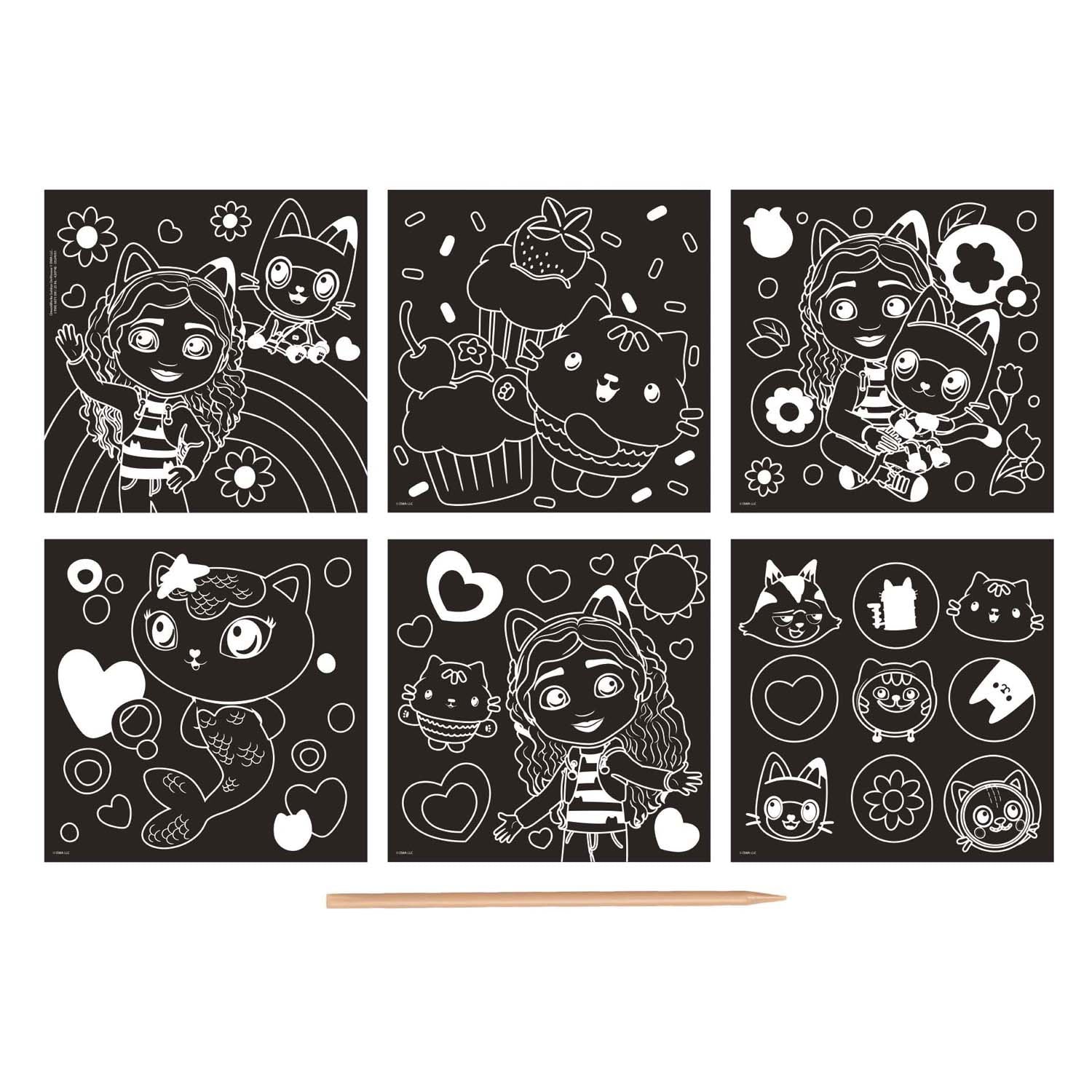 Moxy scratch kaarten gabby's poppenhuis set, 7dlg.