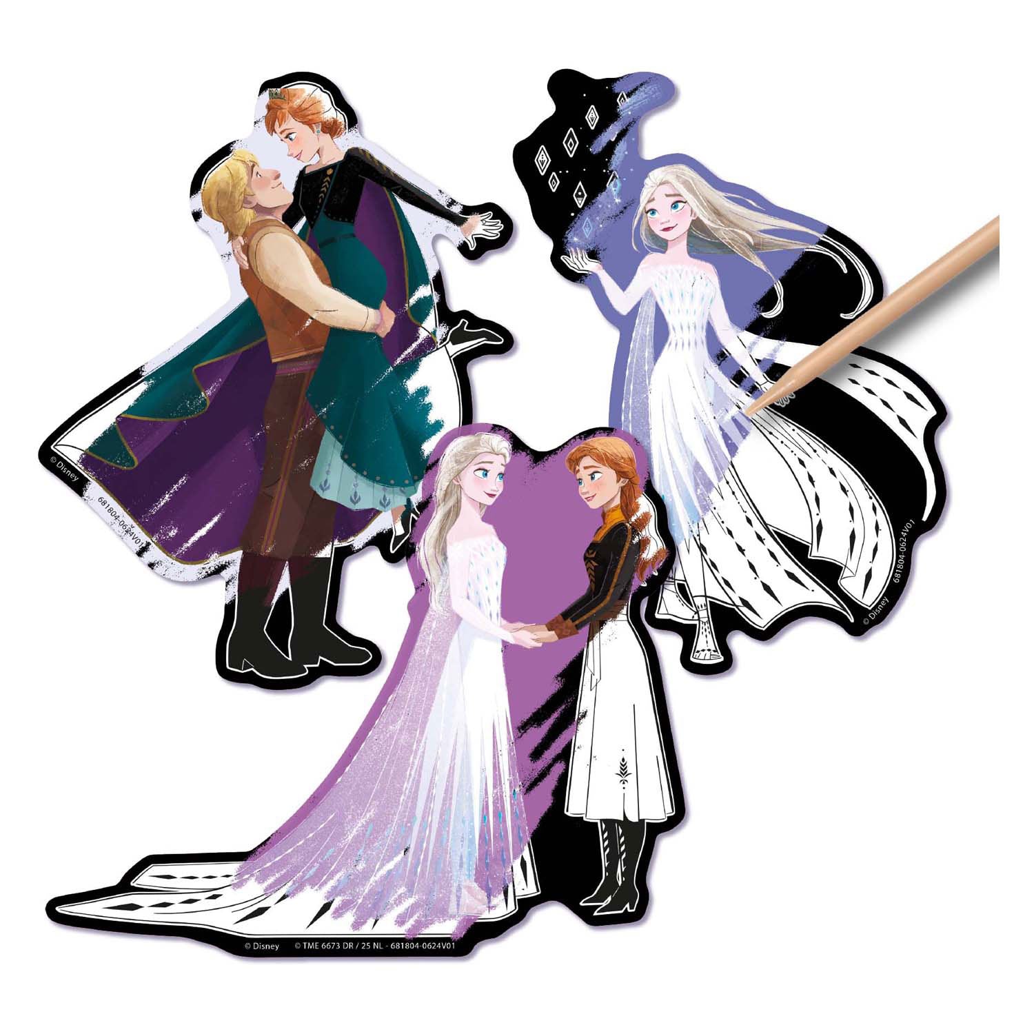 Creatieve knutselgroep krasstickers - bevroren, 6dlg.