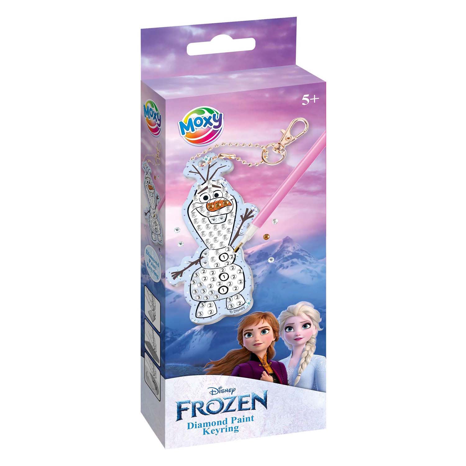 Creatieve ambachtsgroep maak je eigen diamanten schilderij sleutelhanger olaf