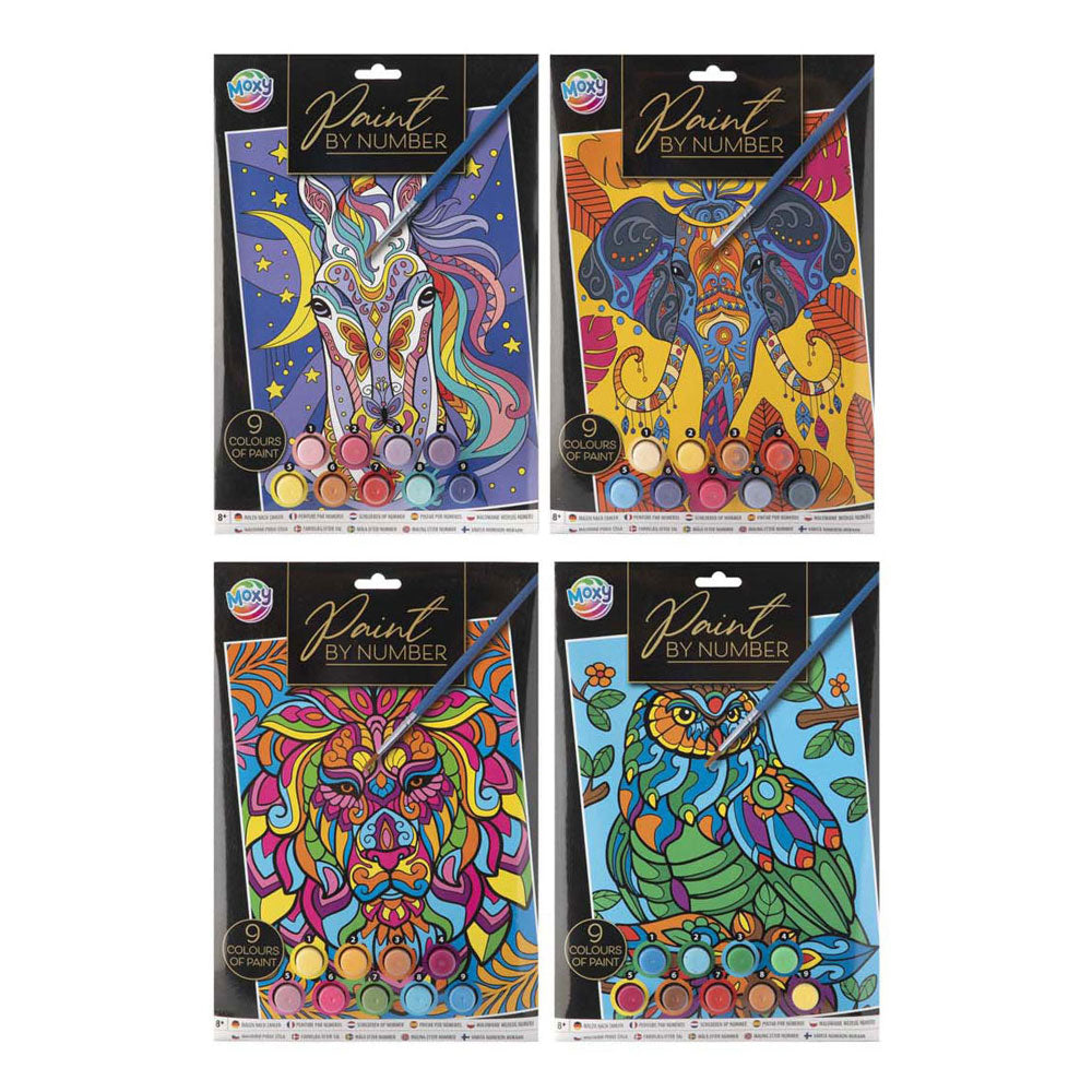 Schilderen op nummer a4 4 assorti | 3 stuks