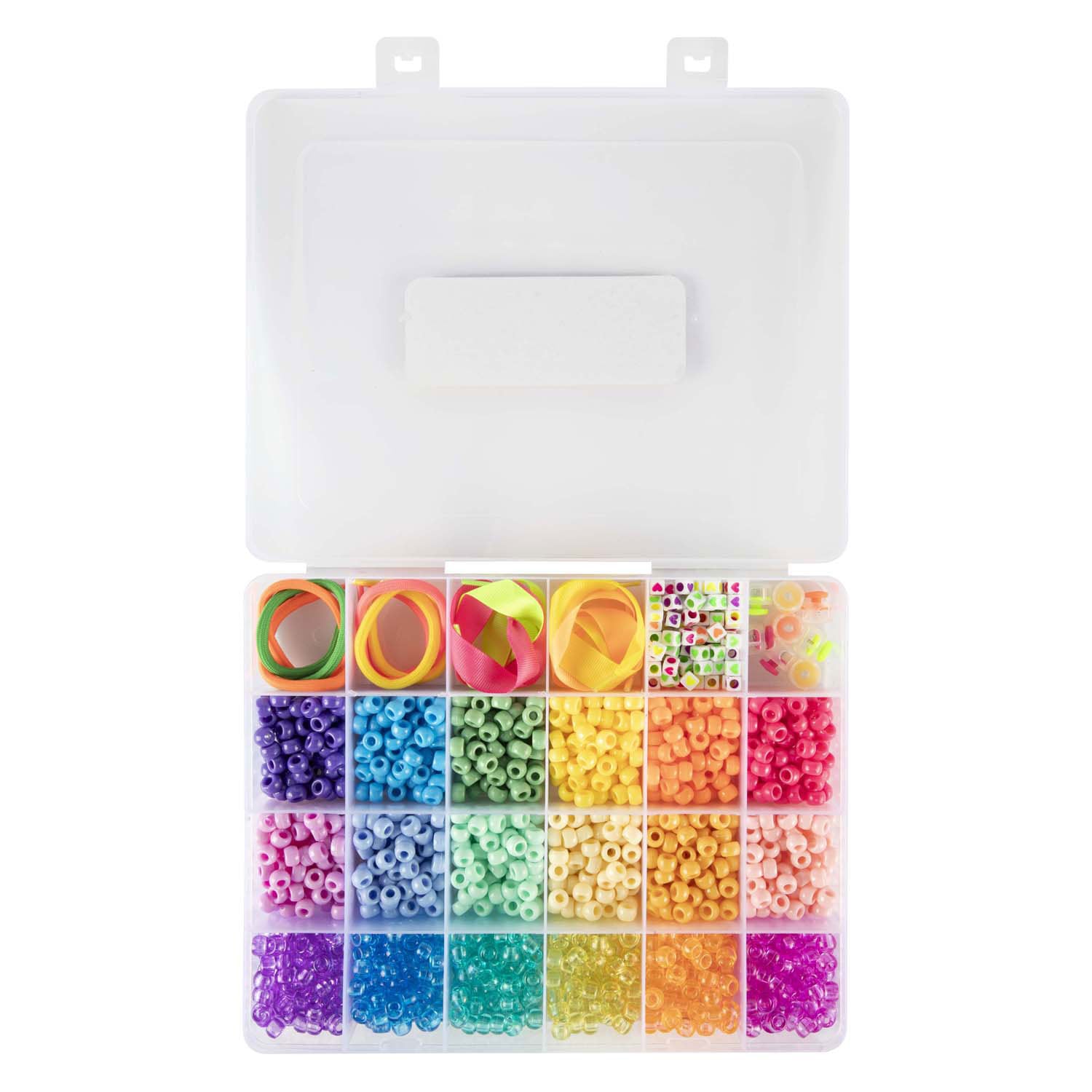 Creatieve knutselgroep ponykralen accessoires in opbergdoos, 18 kleuren