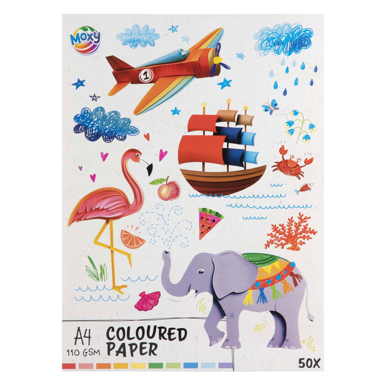 Creatieve hobbygroep gekleurd papier a4, 50 verborgen - 10 kleuren