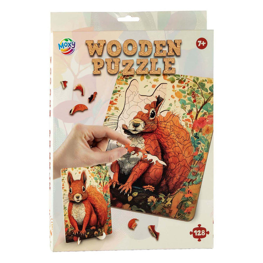 Moxy houten puzzel squirrel unieke vormen, 130pcs