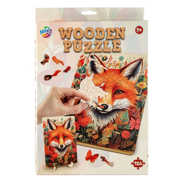 Moxy houten puzzel fox unieke vormen, 130pcs