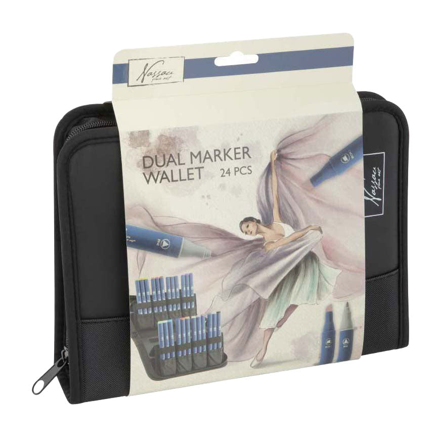 Nassau fine art nassau markeretui met 24 ronde dual markers