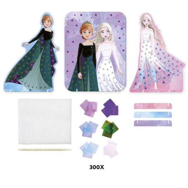 Moxy disney frozen poke art kaarten - anna en elsa jurken versieren - 3 kaarten - 6 kleuren stof - incl. tool - 17,5 x 13 cm - speelgoed kinderen - knutselen - voor meisjes en jongens - ook voor kleuters - vanaf 3 jaar - totum