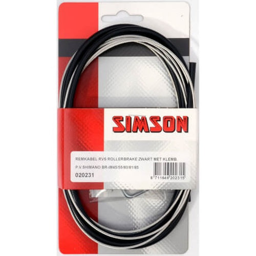 Simson Jeu de câbles de frein complet en acier inoxydable Shimano Rollerbrake noir