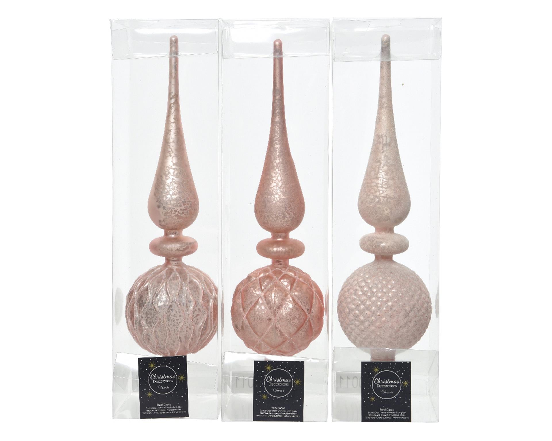 Decoris piek 31cm glas poederroze