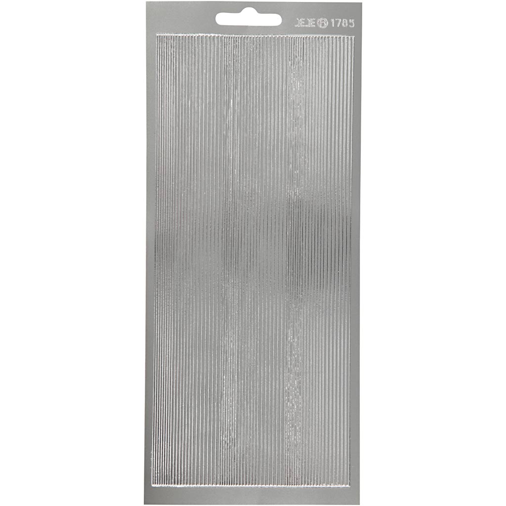 Stickers, randen, vel 10x23 cm, zilver, 1 vel