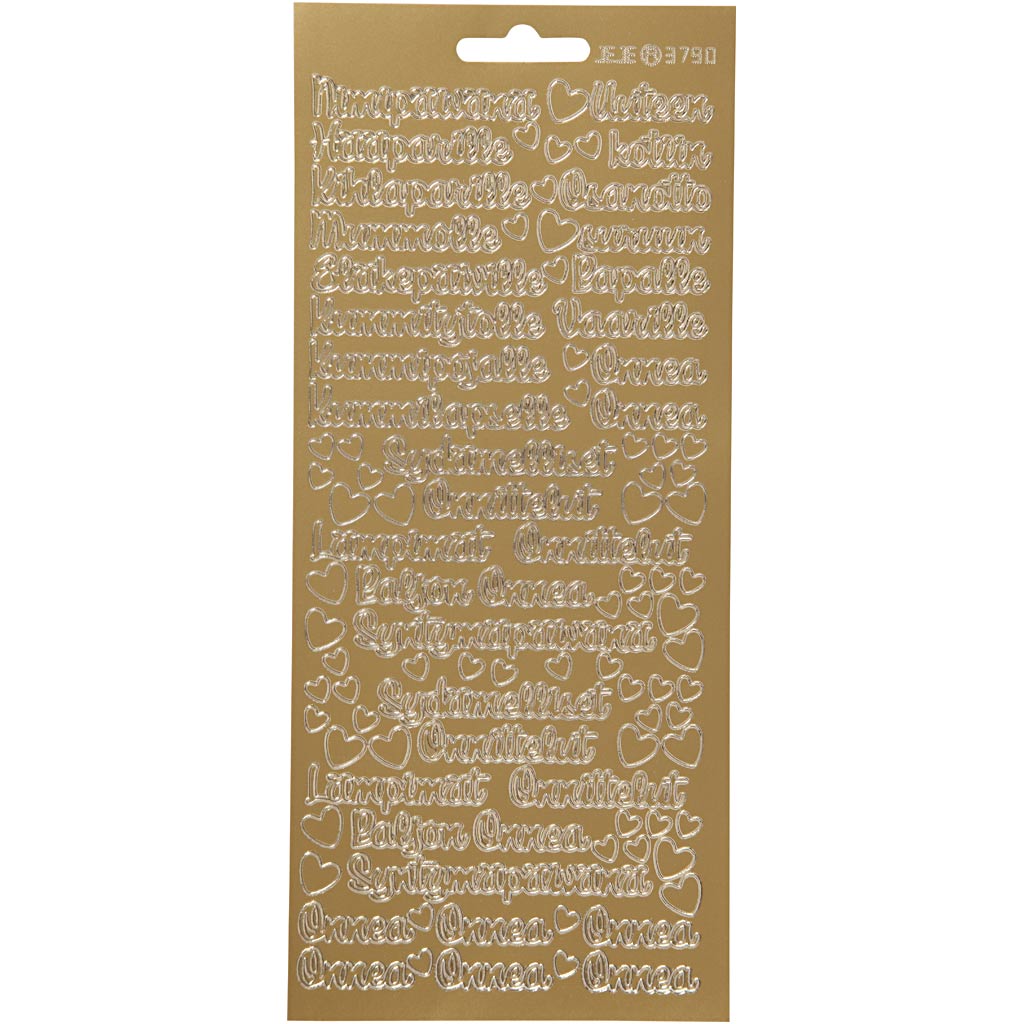 Stickers, nimipäivänä, vel 10x23 cm, goud, 1 vel