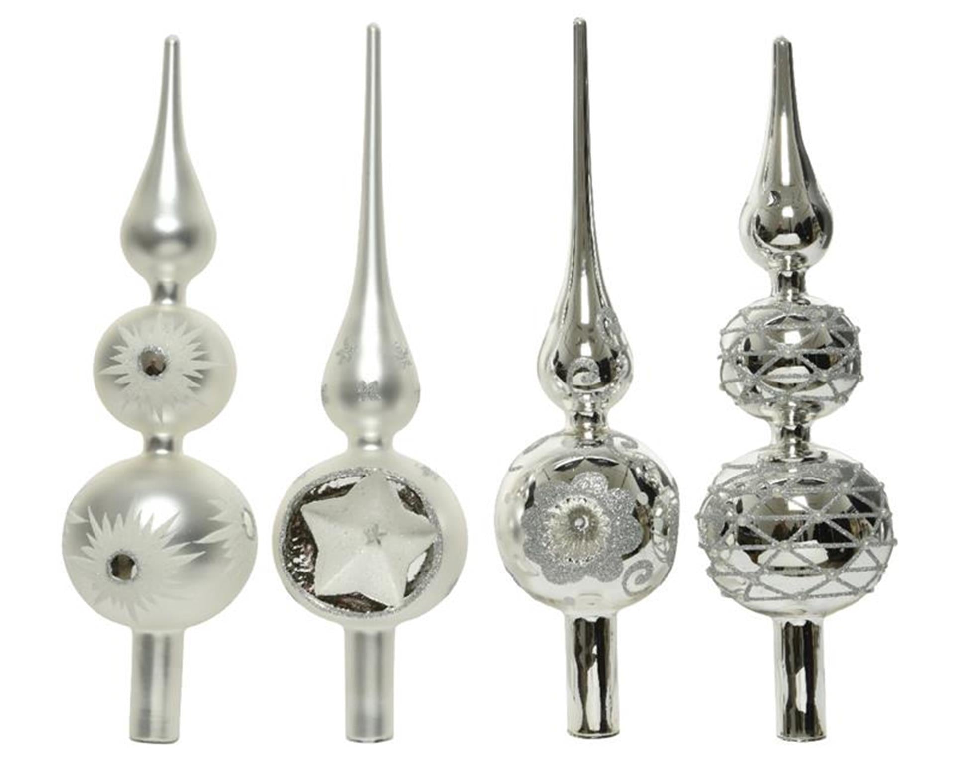 Decoris piek glas zilver 31cm