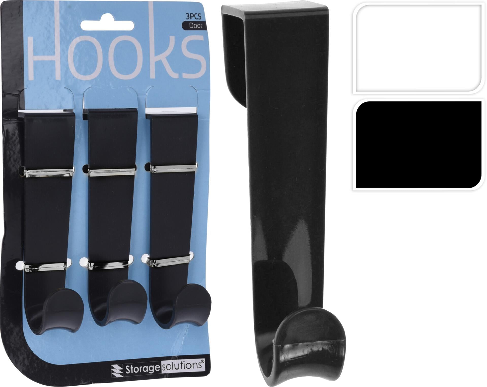 Storage solutions deurhaken kunststof set van 3 stuks 12cm