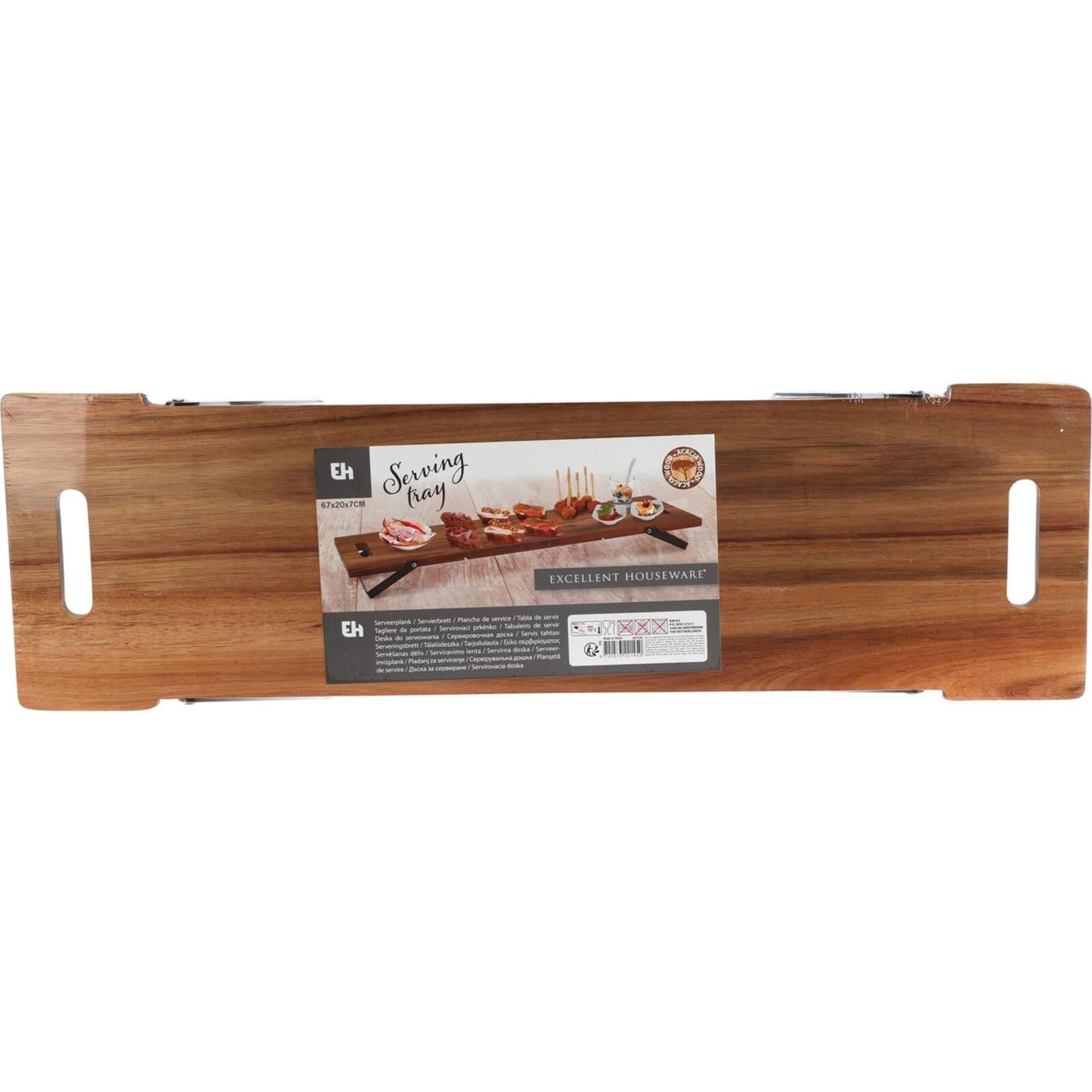Excellent houseware serveerplateau acaciahout 67x20cm