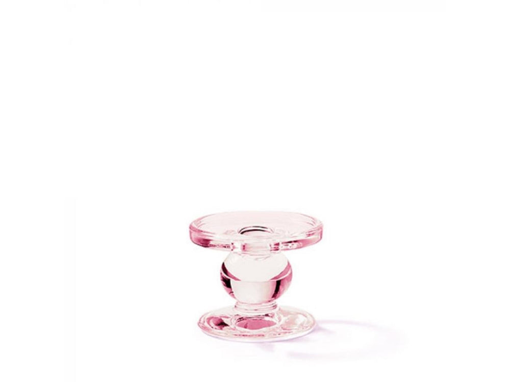 Ambiente kaarshouder glas rose ø9xh7cm