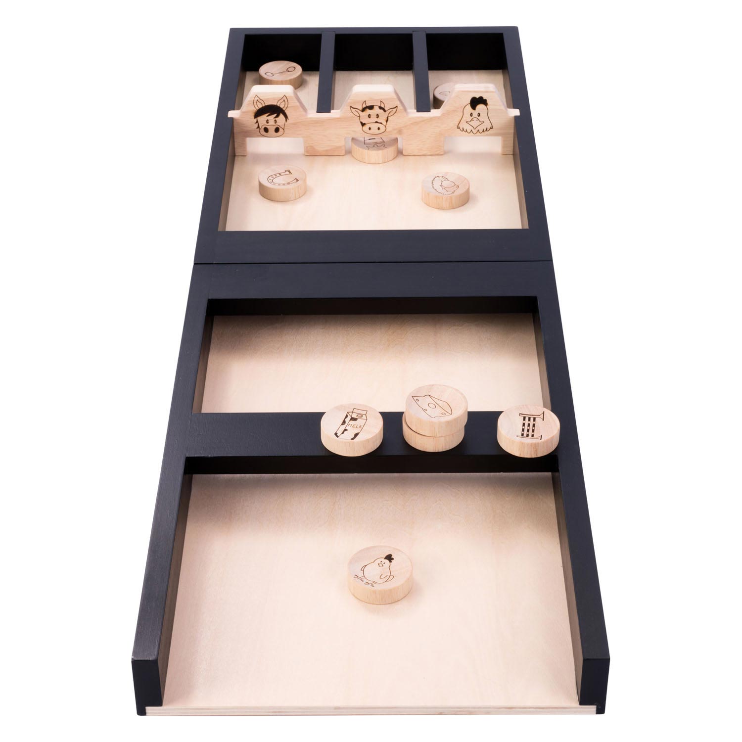 Longfield houten kinder sjoelbak dieren, 80cm