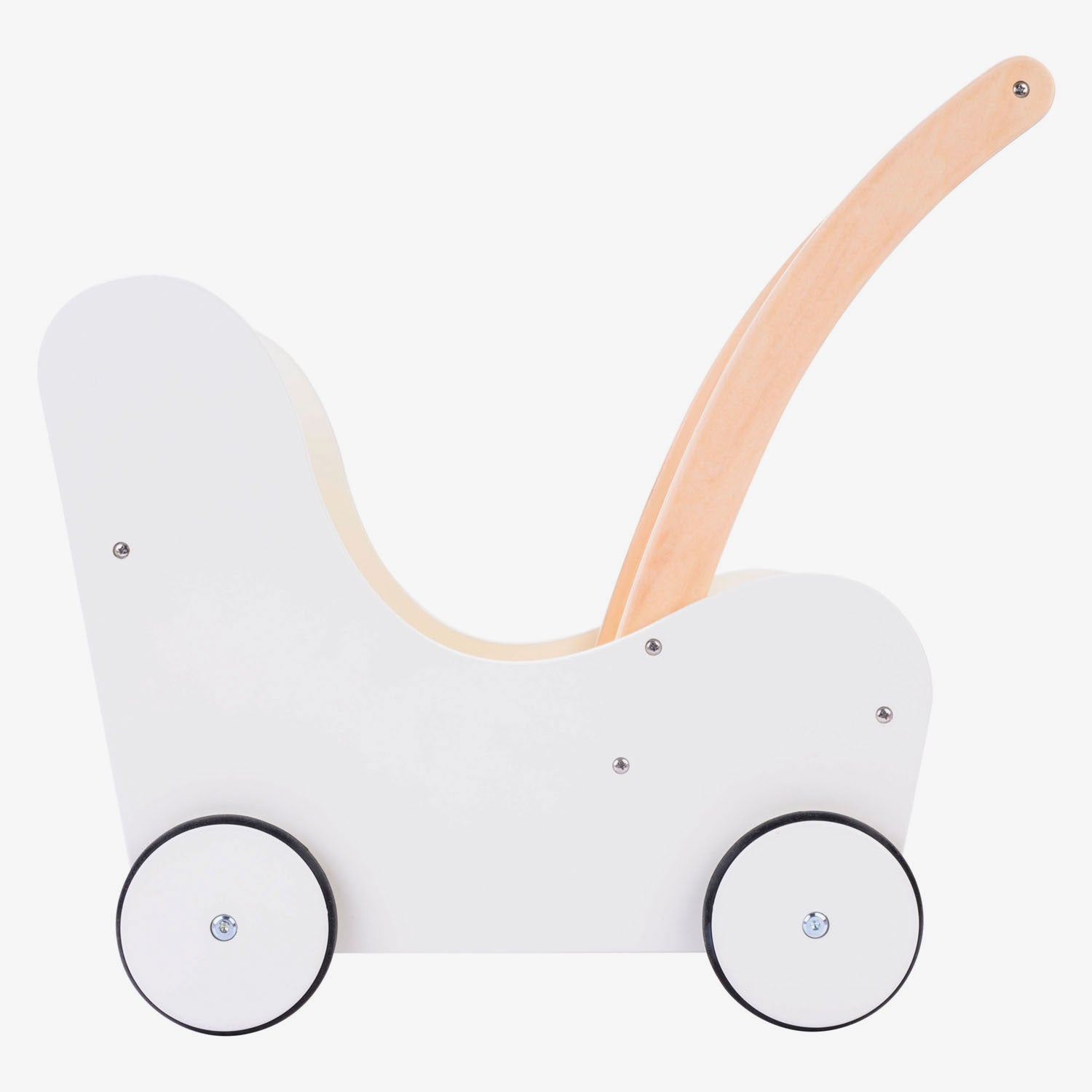 Engelhart houten poppenloopwagen roze wit