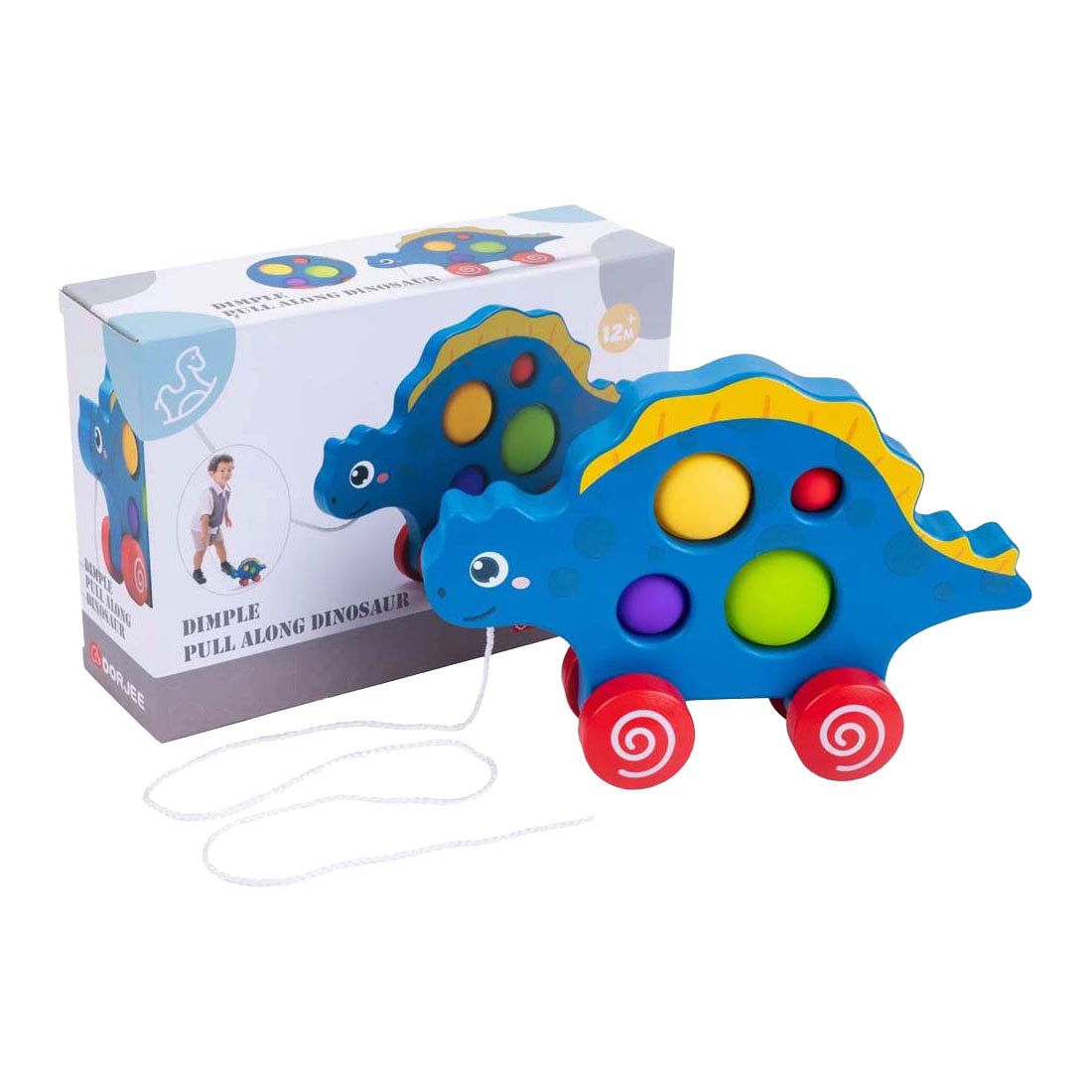 Dorjee houten trekfiguur dino