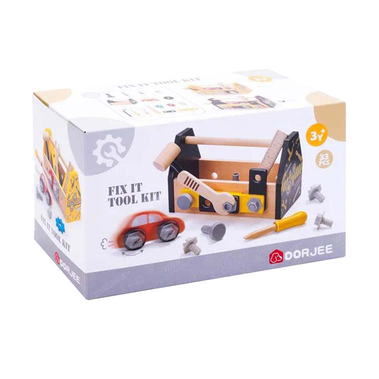 Dorjee Gereedschapskist 33-delig Junior Hout Zwart