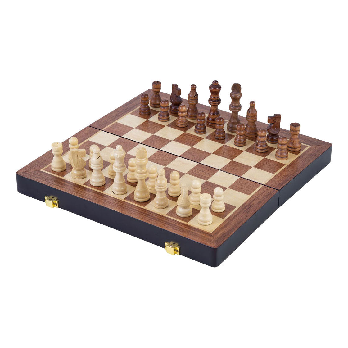 Engelhart essenhouten schaakspel opklapbaar - 30x30x5,5cm