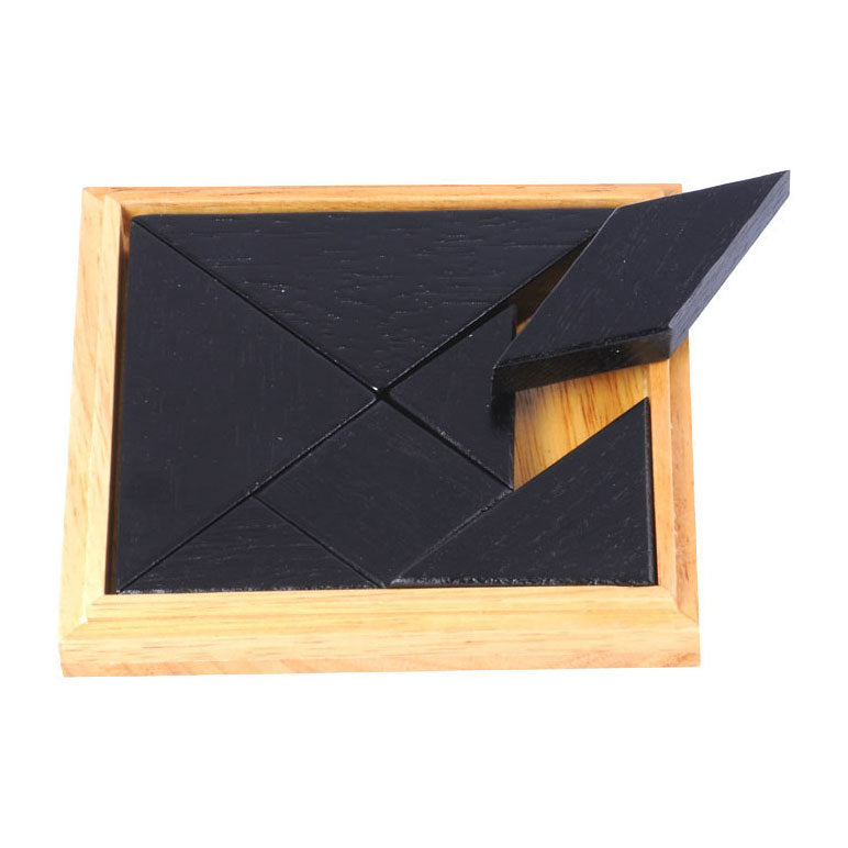 Houten tangram in doosje - 13x13cm
