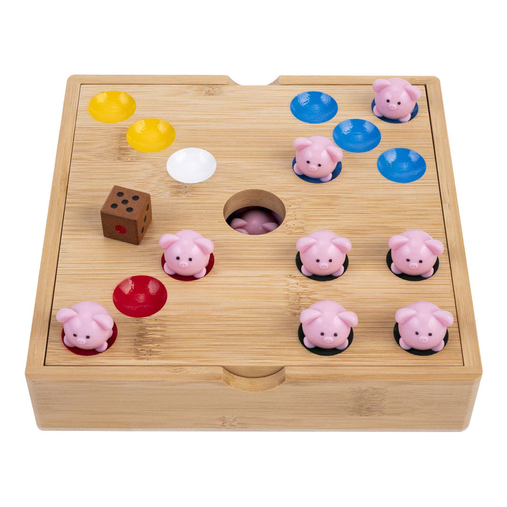 Engelhart pig hole game – bamboe – 60 siliconen varkentjes – strategisch gezelschapsspel – tactisch bordspel –