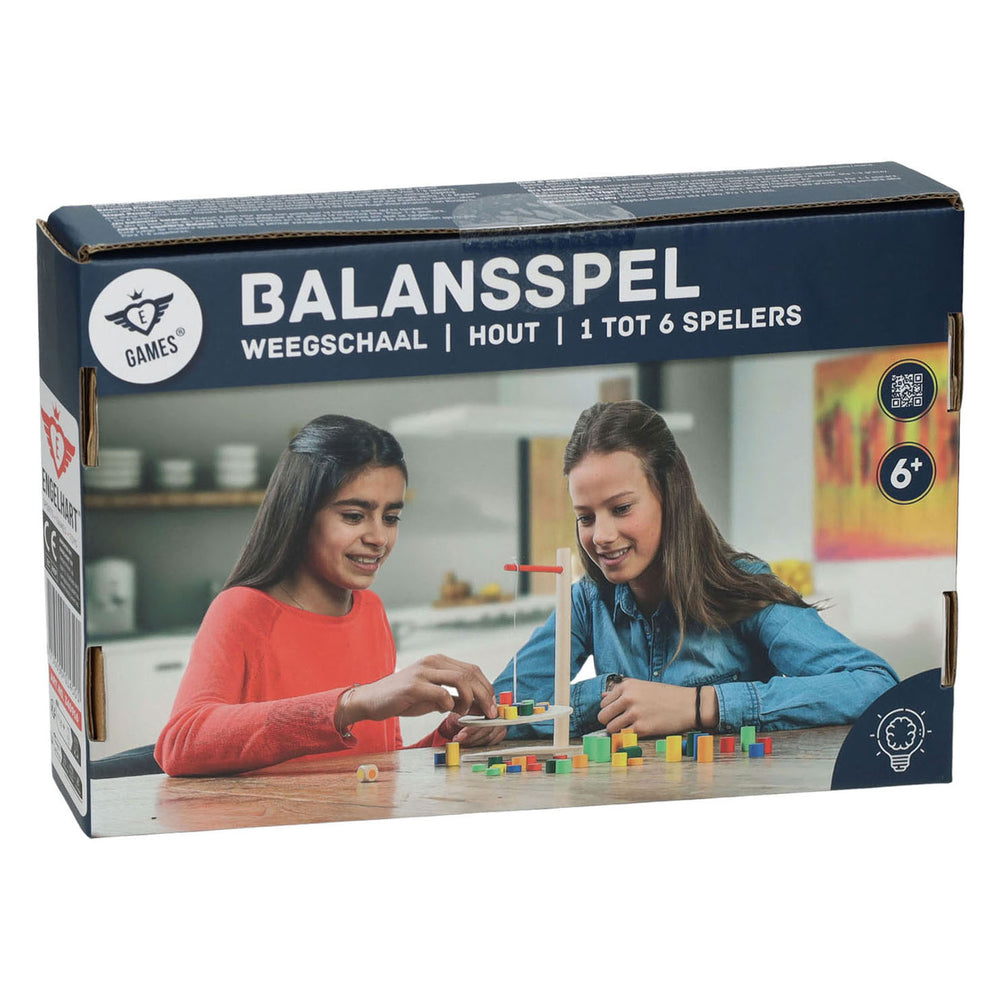 Houten balans weegschaal spel