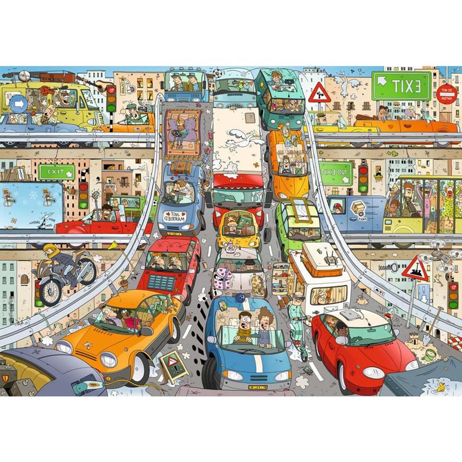 Ravensburger puzzel comic - verkeerschaos 1000st.