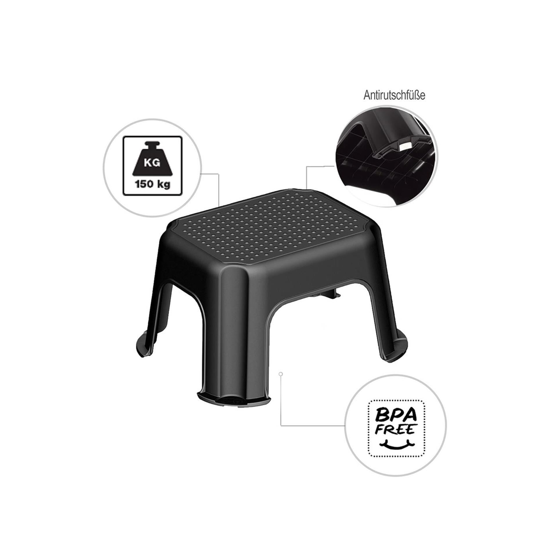 Rotho opstapje basic 43x36x24cm zwart