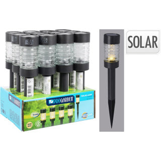 Solarlamp antraciet rvs+glas | 12 stuks