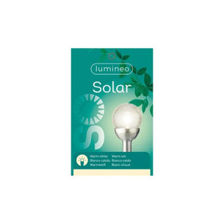 Solarlamp tuinsteker RVS glas bol transparant