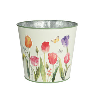 Bloempot zink buiten dia 15 cm h 13,5 cm | 4 stuks